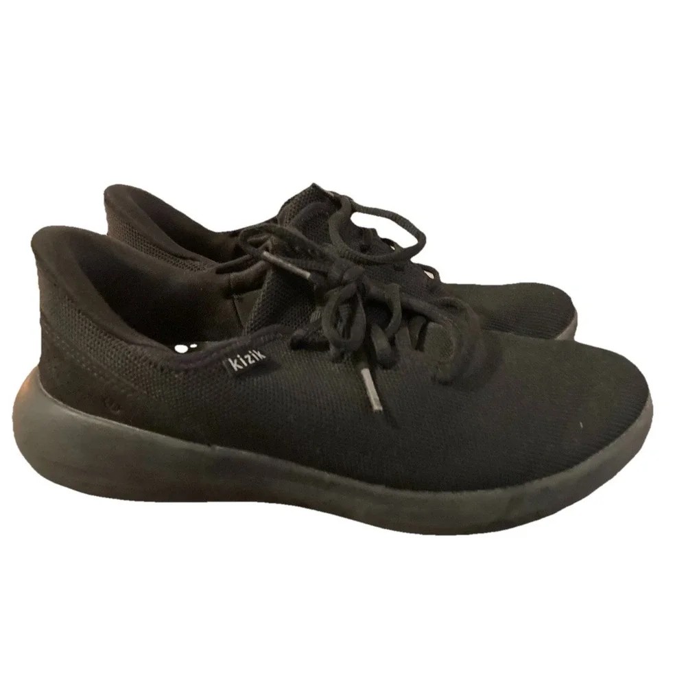 Kizik Madrid Sneakers Women's 8W Mens‎ 6.5W Eco Knit Black Hands Free Shoes